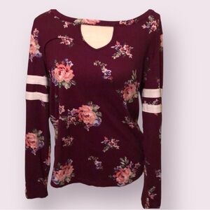 Joe Boxer maroon floral t shirt, large